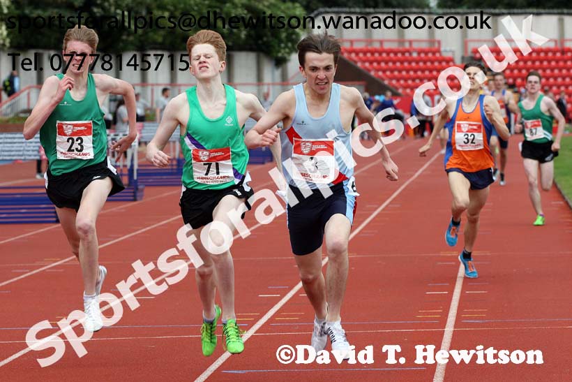 Senior boys 1500 metres hurdles, English Schools Track and Field. Photo: David T. Hewitson/Sports for All Pics